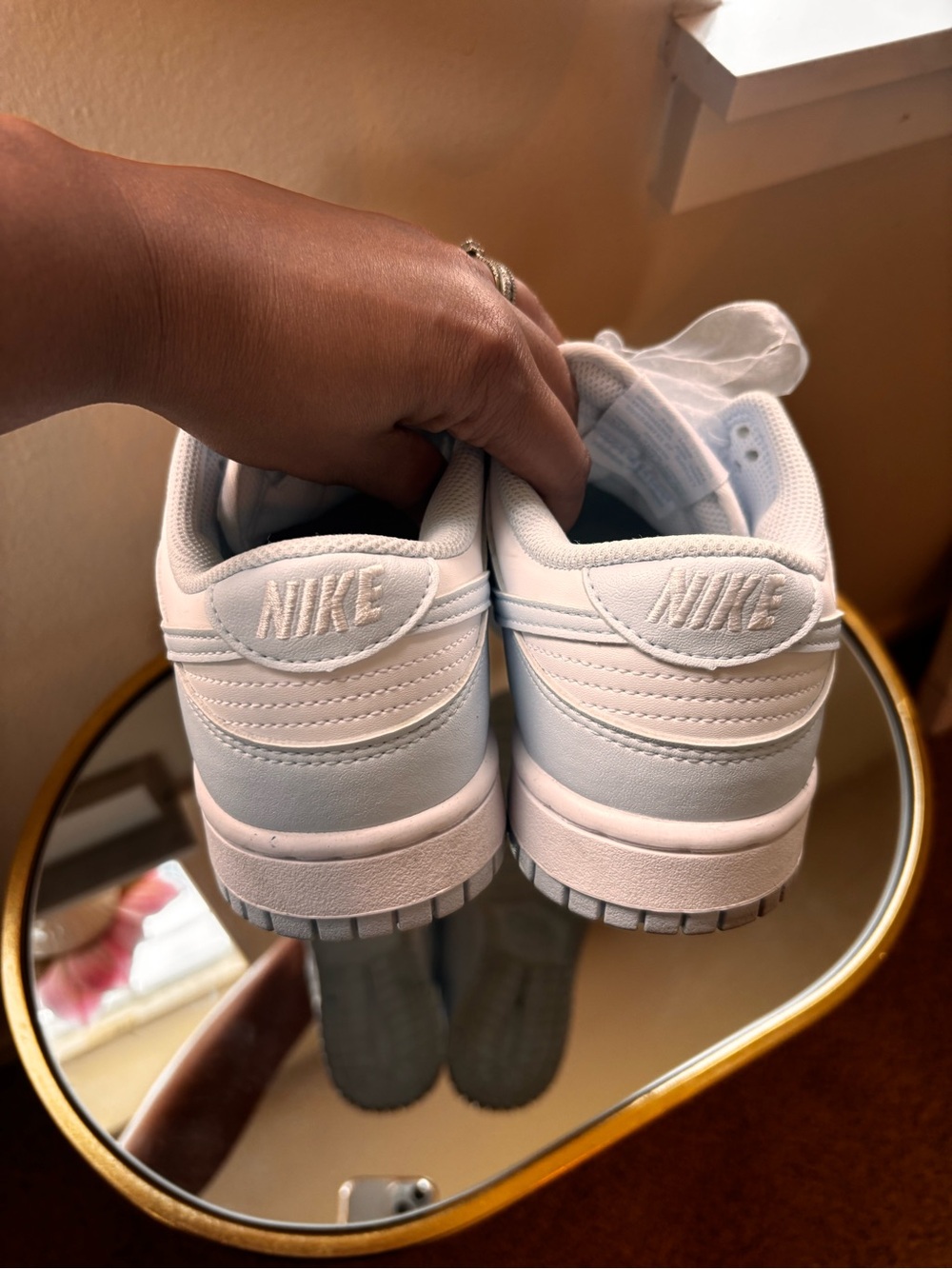 Nike Low-Top Sneakers in White and Light blue with Sheer Ribbon Laces - Picture 7 of 9
